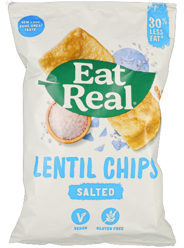 Eat real lentil chips salted